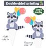 48Pcs Raccoon Theme Cupcake Toppers Woodland Animal Birthday Party Decorations Cartoon Raccoon Cake Topper Decorations for Woodland Theme Baby Shower Forest Animal Party Supplies view 4