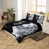 Wild Lion Couple Duvet Cover Set Toddler Size Tropical African Animal Bedding Set for Kids Girls Boys Teens Black and White Comforter Cover Lions Wildlife Quilt Cover,1 Pillowcase(No Comforter) view 3