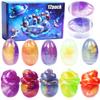 12 Pack Galaxy Slime Eggs Toys Kit,Super Soft, Non-Sticky Texture,Easter Eggs Ideal for Birthday Gifts for Girls and Boys, Party Favors, and Easter Basket Fillers view 1