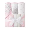 Viviland Baby Towels and Baby Wash Cloths Set Hooded Baby Towels Baby Wipes Absorbent Bath Face Towels Burp Cloths or Face Towels for Girl Boy 6-Pack Size 28 x 28 Inch(Elephant Flower) view 1