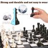 15" Large Chess Set for Adults with Weighted Acrylic Chess Pieces 3.5" King & Portable Folding Marbling Wooden Chess Board Travel Chess Sets Family Board Game Gift  Elegant Classic Chess Game view 4