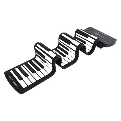 61 Keys Portable Piano, Environmental Silicone Keyboard, Rechargeable, Built in Speakers, Roll Up Piano Keyboard with 16 Tones 6 Demo S, Recording Playback, for Beginners, Children