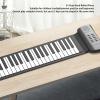 61 Keys Portable Piano, Environmental Silicone Keyboard, Rechargeable, Built in Speakers, Roll Up Piano Keyboard with 16 Tones 6 Demo S, Recording Playback, for Beginners, Children view 2
