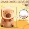 Acgtrick Cute Capybara Plush Soft Capybara Stuffed Animal with Bread Kawaii Capybara Doll Pillow Capybara Plushie Gifts for Kids Boys Girls 12 inch view 3