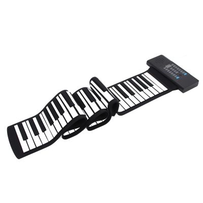 88 Key Roll Up Piano, Foldable Hand Roll Piano Keyboard with LED Display, Rechargeable 128 Tones Rhythms, with LED Display MIDI Function for Kids Beginners, Built in Speakers