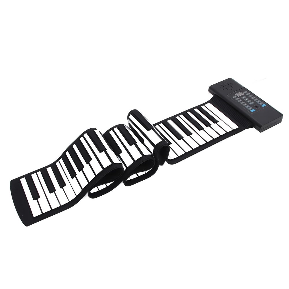 88 Key Roll Up Piano, Foldable Hand Roll Piano Keyboard with LED Display, Rechargeable 128 Tones Rhythms, with LED Display MIDI Function for Kids Beginners, Built in Speakers