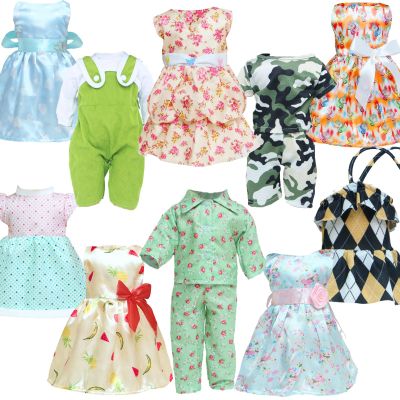 MCZQXW 10 Sets Fashion Doll Clothes and Accessories for 18 Inch Girl Doll, 17 Pcs American Doll Clothing, Dresses, Outfits