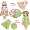 MCZQXW 10 Sets Fashion Doll Clothes and Accessories for 18 Inch Girl Doll, 17 Pcs American Doll Clothing, Dresses, Outfits view 3