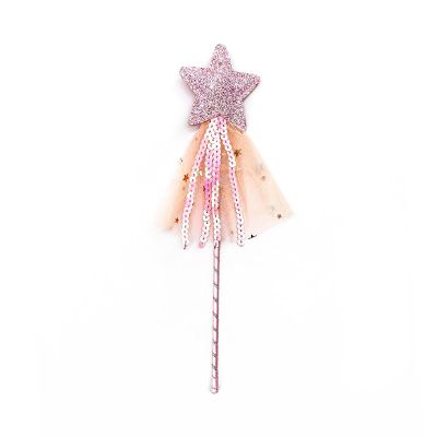 LSCQEUSN Girl Pink Sequins Five-Pointed Star Fairy Wand Magic Wand Holiday Party Cosplay Props