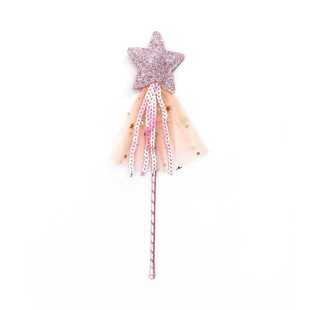 LSCQEUSN Girl Pink Sequins Five-Pointed Star Fairy Wand Magic Wand Holiday Party Cosplay Props