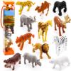 12 pcs Realistic Wild Jungle Animals Figurines Toys,Plastic African Jungle Animals Playset for Kids:Lion,Elephant,Giraffe-Ages 3, Gift for Christmas view 1