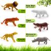 12 pcs Realistic Wild Jungle Animals Figurines Toys,Plastic African Jungle Animals Playset for Kids:Lion,Elephant,Giraffe-Ages 3, Gift for Christmas view 2