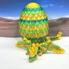 Crystal Winged Dragon with Dragon Egg, 3D Printed Articulated Dragon with Wings, Yellow and Green Crystal Winged Dragon, Fidget ADHD Autism Toy CW007 view 1