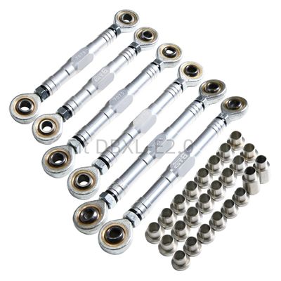 GTBRacing CNC Aluminum 7075-T6 Front Rear Steering Turnbuckle Tie Rod Set for 1/5 RC Car Losi DBXL-E 2.0 DBXL 2.0 Upgrade Part (Front Rear Steering Turnbuckle Silver)