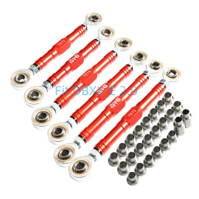 GTBRacing CNC Aluminum 7075-T6 Front Rear Steering Turnbuckle Tie Rod Set for 1/5 RC Car Losi DBXL-E 2.0 DBXL 2.0 Upgrade Part (Front Rear Steering Turnbuckle Red)