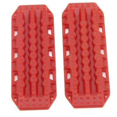 2pcs Upgrade Plastic Recovery Ramps Boards, Bridge Effortlessly Conquer Obstacles RC Car, for Axial RC Crawlers,with Exquisite Appearance, Small Size Simulation Details, (Red)