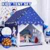 Wilwolfer Space Kids Tent Indoor: with Mat, Star Lights - Kids Play Tent Space Toys - Bedroom Decorations Astronaut Toys Rocket Ship (Blue) view 2