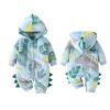 ZINTAOZT Kids Animal Cosplay Costume Baby Boys Girls Hooded Long Sleeve Flannel Jumpsuit Funny Halloween Clothes Homewear (Dinosaur Blue, 3-6 Months) view 2