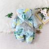 ZINTAOZT Kids Animal Cosplay Costume Baby Boys Girls Hooded Long Sleeve Flannel Jumpsuit Funny Halloween Clothes Homewear (Dinosaur Blue, 3-6 Months) view 4