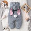 ZINTAOZT Kids Animal Cosplay Costume Baby Boys Girls Hooded Long Sleeve Flannel Jumpsuit Funny Halloween Clothes Homewear (Standard, 2-3T, Rabbit Grey) view 4