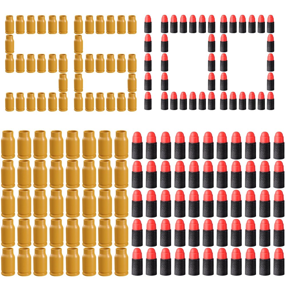 EVA Foam Bullets, Toy Bulle Ammo Refill Kit with 100 Soft Bullets + 56 Shells, Soft Bullet Toy Gun Educational Model Toy Accessories