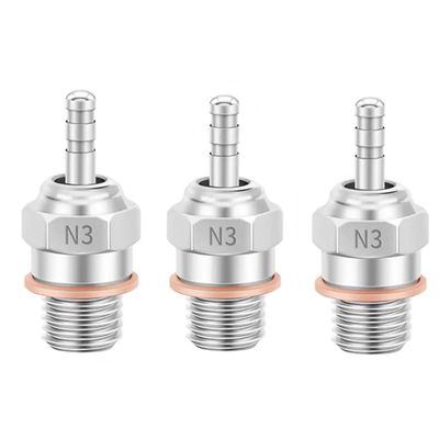 3PCS RC Glow Plugs No.3 N3 Hot 70117 Nitro Engine Parts Replace OS 8 for Losi HPI Redcat HSP Himoto 1/8 1/10 RC Car Truck BuggySilver