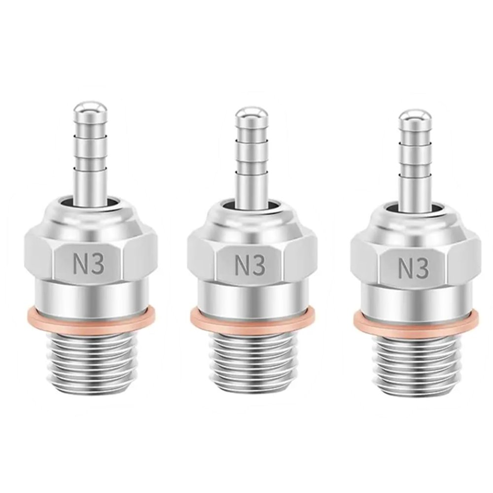 3PCS RC Glow Plugs No.3 N3 Hot 70117 Nitro Engine Parts Replace OS 8 for Losi HPI Redcat HSP Himoto 1/8 1/10 RC Car Truck BuggySilver
