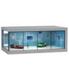 1/64 Scale Die-cast Model Car Display Case with LED Light and Acrylic Cover, Compatible with Famous Die-cast Cars, Miniature Car Model Display CaseModels and Figures Not Included (Blue Background) view 1