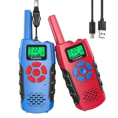 Inspireyes Walkie Talkies for Kids Rechargeable,Toys for Boys and Girls Ages 3-12, 2 Pack Long Range 2-Way Radios, Birthday Gifts,Christmas Stockings, Outdoor Play, Family Games, Hiking Camping Gear