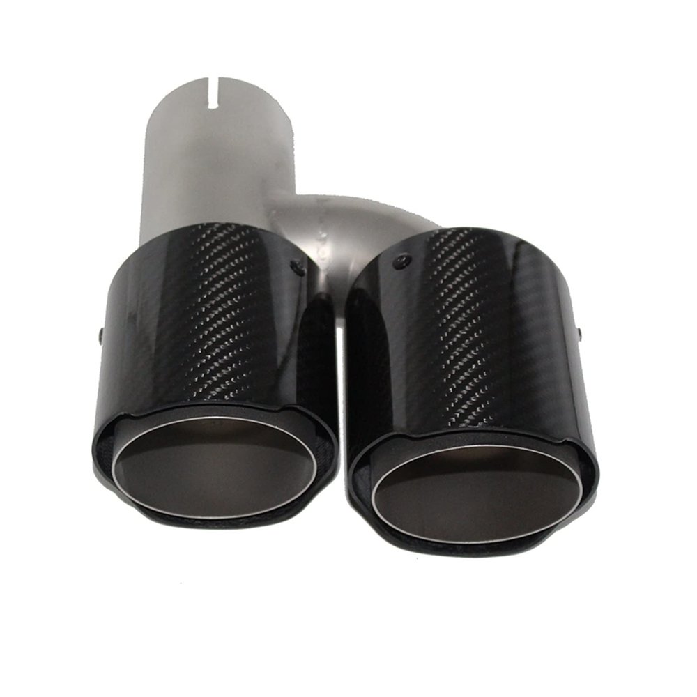 Accessories Titanium Alloy Exhaust Pipe Tail Nozzle H-Shaped Double Nozzle Carbon Fiber Tail Throat Four-Out Tail Throat SIL(Left 63mm Out 89mm)