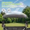 Real Relax Stroller Wagon for 4 Kids, Folding 4 Seater Stroller with 5-Point Safety Belt, Collapsible Push Toddler Cart with Canopy, All-Terrain Mobility Wheels view 3