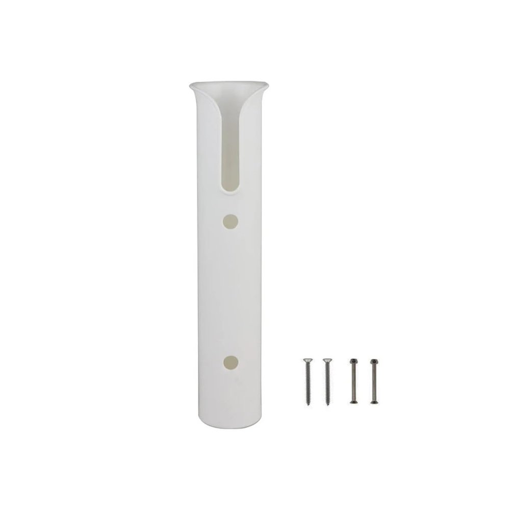 Ship Fittings Portable Lightweight Fishing Rod Portable Plastic Rack Pole Tube Mount Bracket Socket Fishing Marine Yacht Boat Accessorie Marine Hardware(White-1pcs)