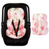 Infant Car Seat Insert, HNHUAMING Baby Car Seat Head & Body Support for Newborn, Ultra Soft Reversible Preemie Carseat Insert Cushion for Girls Boys, Fit CarSeat, Stroller, Swing, Bouncer, Pink Floral view 1