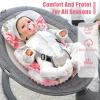 Infant Car Seat Insert, HNHUAMING Baby Car Seat Head & Body Support for Newborn, Ultra Soft Reversible Preemie Carseat Insert Cushion for Girls Boys, Fit CarSeat, Stroller, Swing, Bouncer, Pink Floral view 3