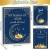 99 Names of Allah Flashcards Quran Verses Asma UI Husna Cards Eid Al Adha Learning Cards in Arabic and English Eid or Ramadan Gifts for Family Friends 5.73.1 Inches(Blue and Gold) view 2