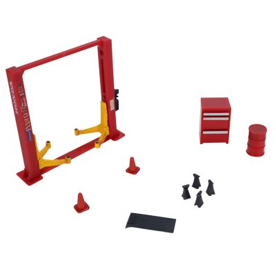 DAGIJIRD 12pcs 1/64 Model Car Garage Maintenance Tools Set Model Car Display Diorama, Red