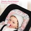 HNHUAMING Infant Car Seat Insert, Baby Car Seat Head & Body Support for Newborn, Ultra Soft Reversible Preemie Carseat Insert Cushion for Girls Boys, Fit Car Seat, Stroller, Swing, Bouncer, Pink view 4