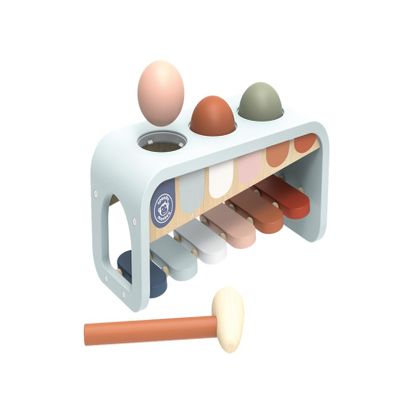 Speedy Monkey Tap Tap Xylophone Vibrant Wooden Xylo Bench with 3 Balls, Hammer Play, Enhances Problem-Solving, and Cognitive Growth | Non-Toxic Finish, Ideal for Kids, Sturdy Learning Toy