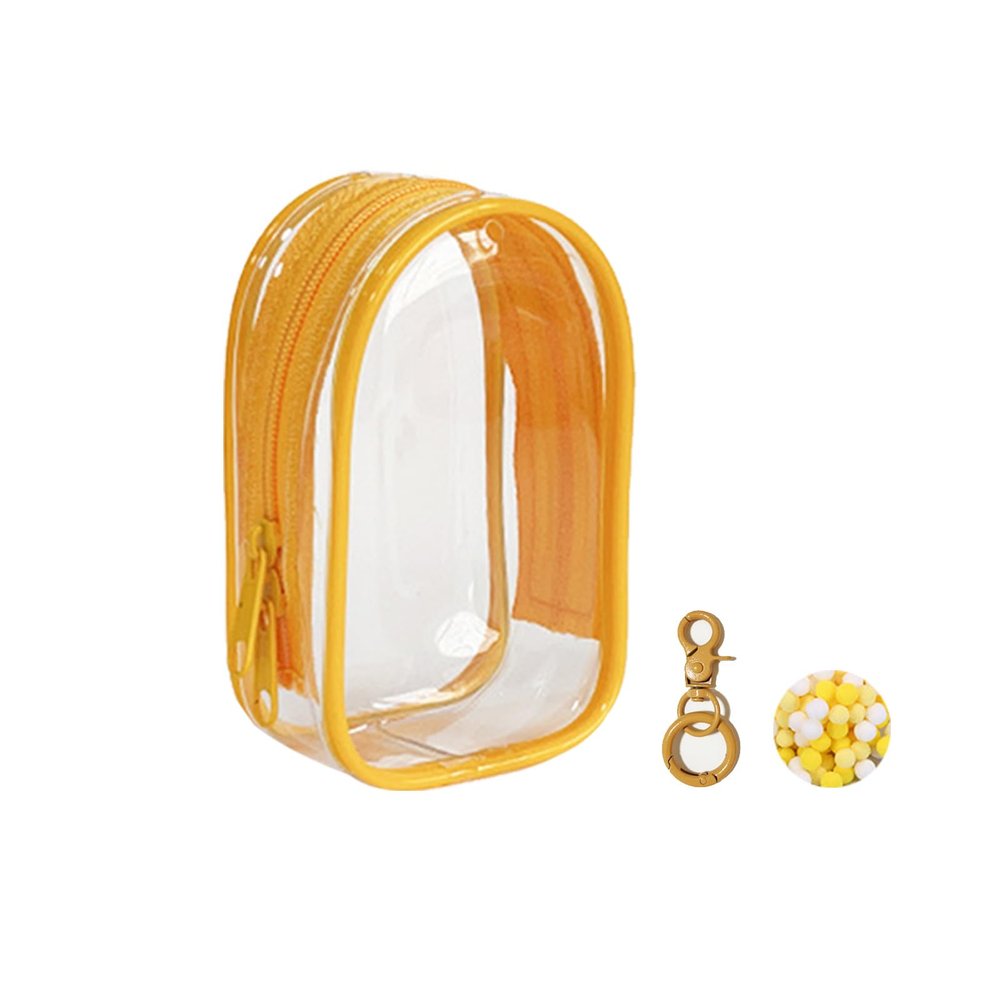 Clear Figure Display Bag with Keychain, Mystery Box Mini Figures Carrying Case Bag Pouch Keychain Charms for Collectibles