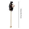 Stick Horse Wooden Pole Handcrafted with Wheel,Sturdy with Realistic Sound Effects Hobby Horse on A Stick for Boys Girls Kids, Black with Wheels view 2