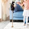 Stick Horse Wooden Pole Handcrafted with Wheel,Sturdy with Realistic Sound Effects Hobby Horse on A Stick for Boys Girls Kids, Black with Wheels view 4