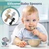 LittleWhispers Baby Silicone Spoons - Self Feeding 6 Months - Infant, Toddler, & Kid Friendly Utensils - First Stage, Baby Led Weaning - 4 Pack Utensil Set (Neutral) view 2