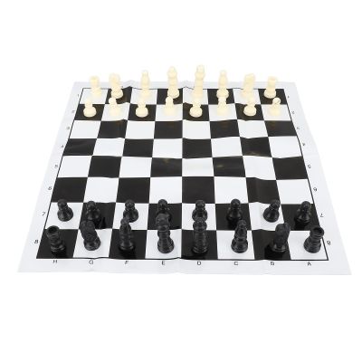 2 in 1 International Chess Set Folding Portable Reversible Chinese Chess Checkers Kit for Travel Outdoor