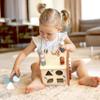 Speedy Monkey 5-in-1 Activity Cube, Educational Wooden Toy with Bead Maze, Shape Sorter, Gears, Puzzle & More, Develops Social, Communication & Numeracy Skills, Non-Toxic Paint, Ideal for Kids view 2