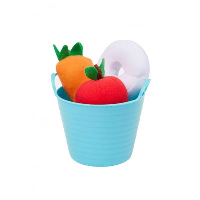 LeMieux Toy Pony Treat Bucket - Soft Fabric Apple, Carrot & Mint Treats - Hook & Loop Fastenings Attach to Inside of Toy Pony's Mouth - Suitable for Ages 3+