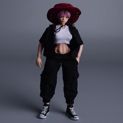 Lmzauet 1/12 Cowboy hat, Round hat, Gentleman hat.for 6 inch Female Action Figure Phicen TBLeague (Dull red)