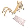 Montessori Wooden Climbing Frames | Indoor Climbing Set with Ramp & Cushion | Montessori Rocker with Pillow | Montessori Playground Climbing Set with Rockwall Ramp (Star) view 1