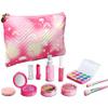 Pretend Makeup Kit for Girls, 11 Pcs Kids Cosmetic Pretend Play Beauty Make Up Set, Not Real Eye Shadow Blush Palette Lipstick wit Hand Bag, Pink view 1