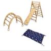 Montessori Wooden Climbing Frames | Indoor Climbing Set with Ramp & Cushion | Montessori Rocker with Pillow | Montessori Playground Climbing Set with Rockwall Ramp (Jungle) view 1