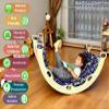 Montessori Wooden Climbing Frames | Indoor Climbing Set with Ramp & Cushion | Montessori Rocker with Pillow | Montessori Playground Climbing Set with Rockwall Ramp (Jungle) view 3